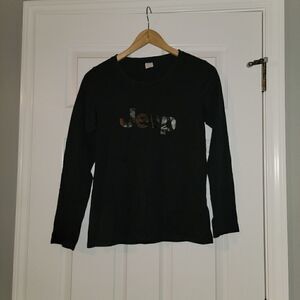 Jeep long-sleeve shirt Top black size medium